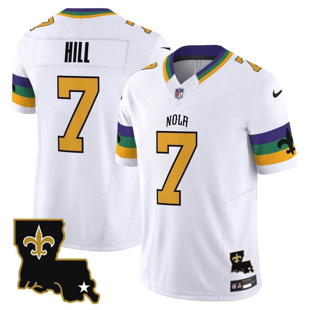 Men & Women & Youth New Orleans Saints #7 Taysom Hill White 2024 F.U.S.E. Vapor Limited Stitched Jersey